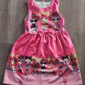 Pink LOL Girls Party Dress 10/12